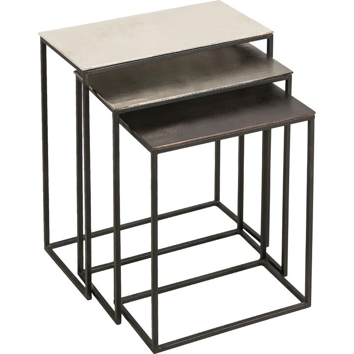 Renwil Manisa Nickel, Black and Bronze Accent Table