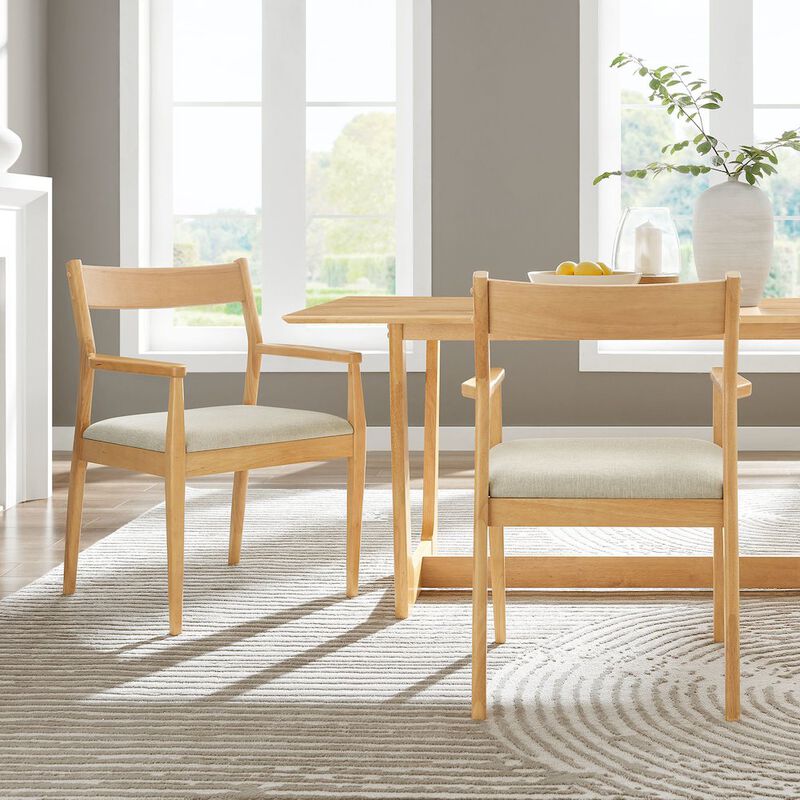 Solara Fabric Wood Dining Armchairs Set of 2 image number 8