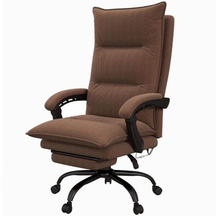 Hivvago Double Padded Executive Massage Heated Office Chair Brown