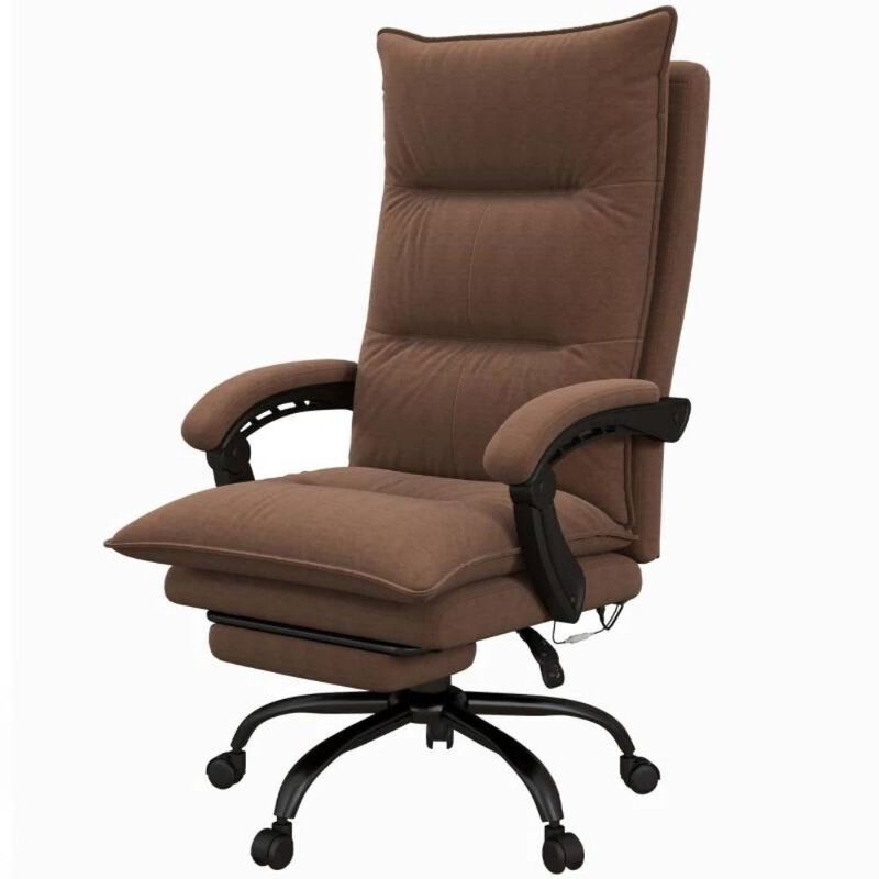 Hivvago Double Padded Executive Massage Heated Office Chair Brown