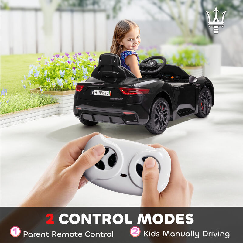 BreeBe Maserati Gran Turismo Licensed 12V Kids Electric Car w/ Remote Control, Soft Start, LED Lights, Music, Horn image number 4