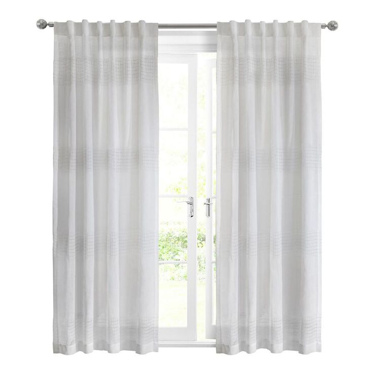 Commonwealth Lindsey Back Tab Curtain Panel - 52x84", White