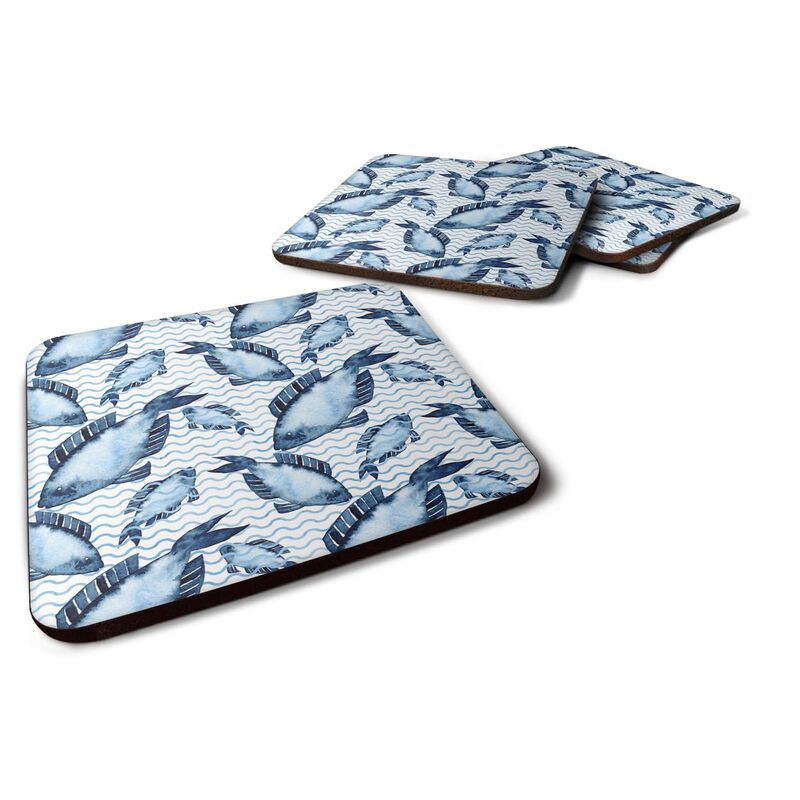 Caroline's Treasures Beach Watercolor Fishes Decorative coasters, 3.5, Multicolor