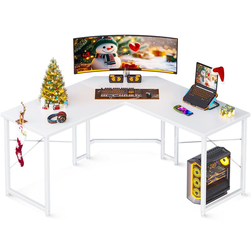 Casaottima L Shaped Gaming Desk, Corner Desk Gaming Table for Home Office, Computer Desk Sturdy Writing Workstation for Small Sp