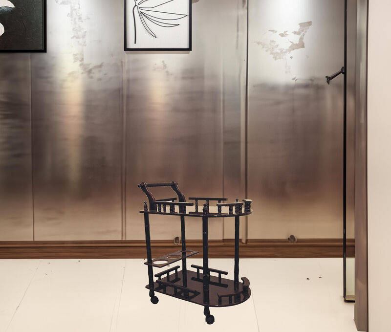 Rolling Bar Cart with Shelves and Wheels for Home or Kitchen Entertaining