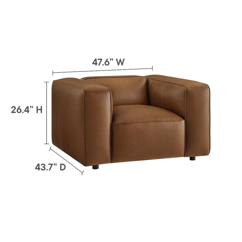 Auren Upholstered Vegan Leather Modular Armchair image number 1