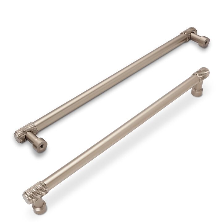 BUKOBYHE 6 Pack 12-3/5 Inch(320mm) Champagne Bronze Kitchen Cabinet Handles Knurled Cabinet Pulls Drawer Pulls Cabinet Hardware