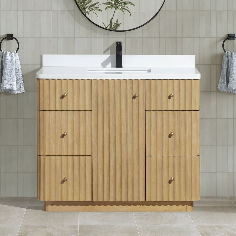 La Jolla 42" Bathroom Vanity Washed Oak image number 4