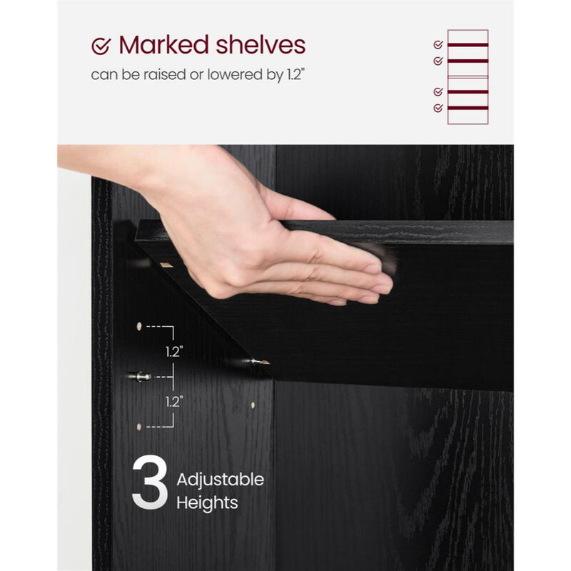 Adjustable 6 Tier Open Bookcase Storage Shelf Organizer Rack image number 5