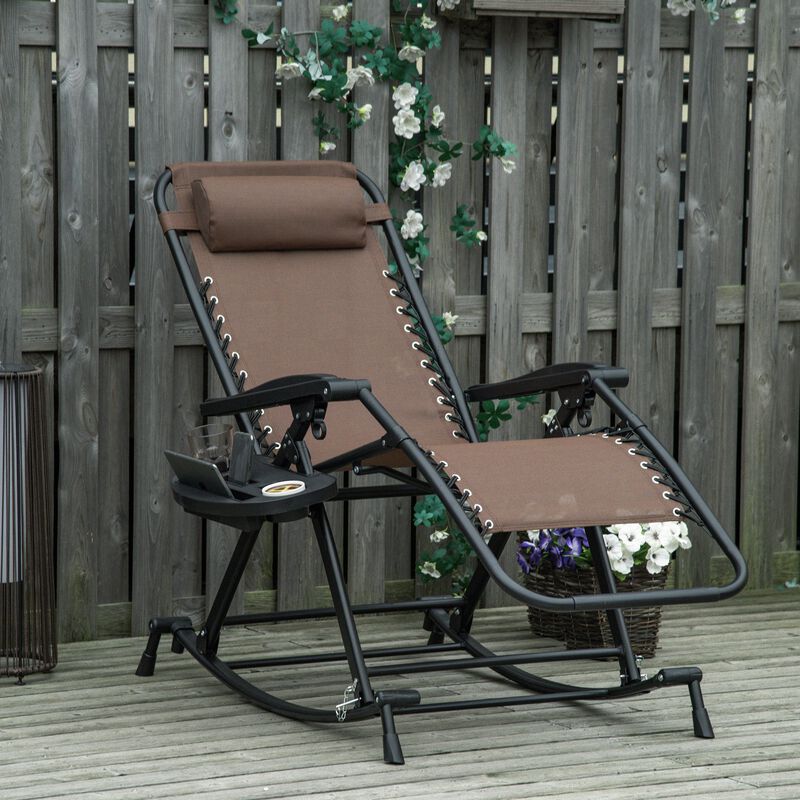 Hivvago Foldable Zero Gravity Rocking Lounge Chair image number 1