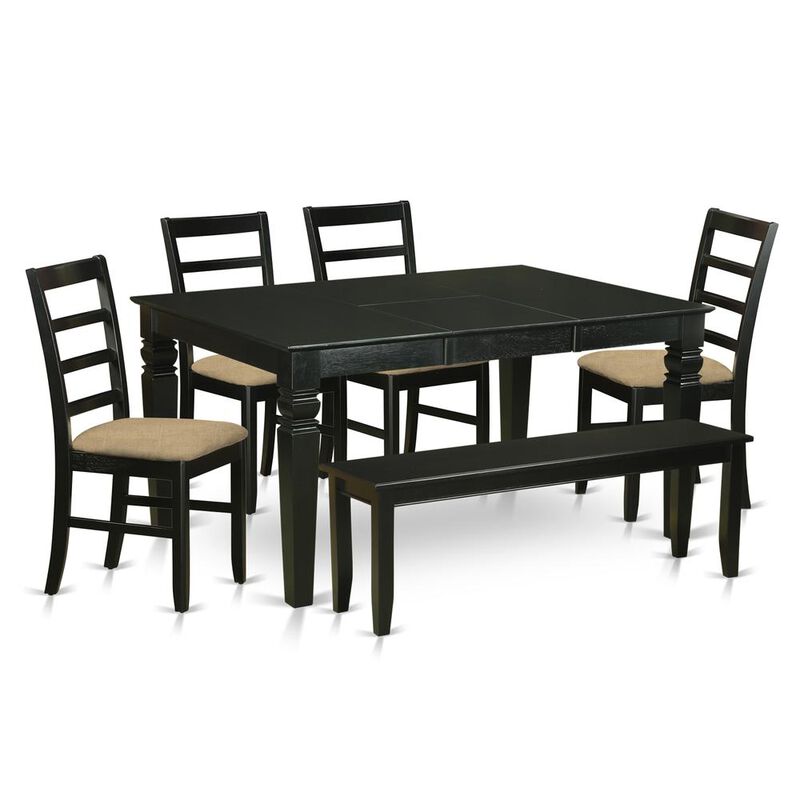 6-Pc Kitchen nook Dining set - Small Kitchen Table and 4 Kitchen Chairs with Bench