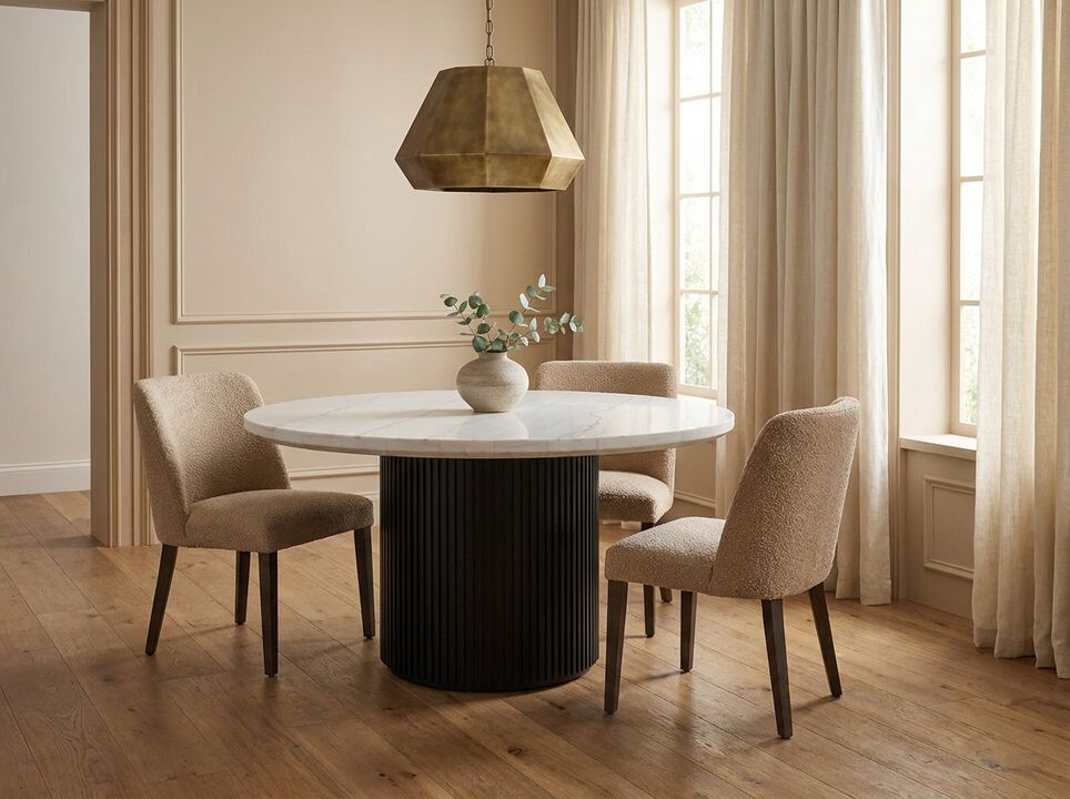 Colvin 72" Marble Top Dining Table in Black