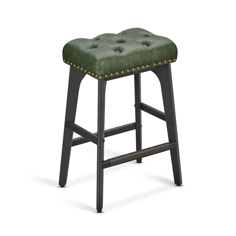 Set of 2 Upholstered Counter Height Bar Stools for Casual Dining Spaces