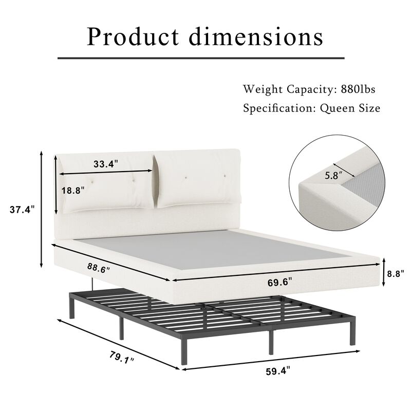 Zeck Upholstered Bed Frame image number 9
