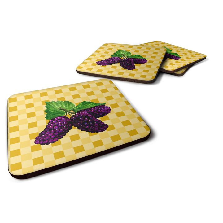 Caroline's Treasures Mulberries on Basketweave Decorative coasters, 3.5, Multicolor