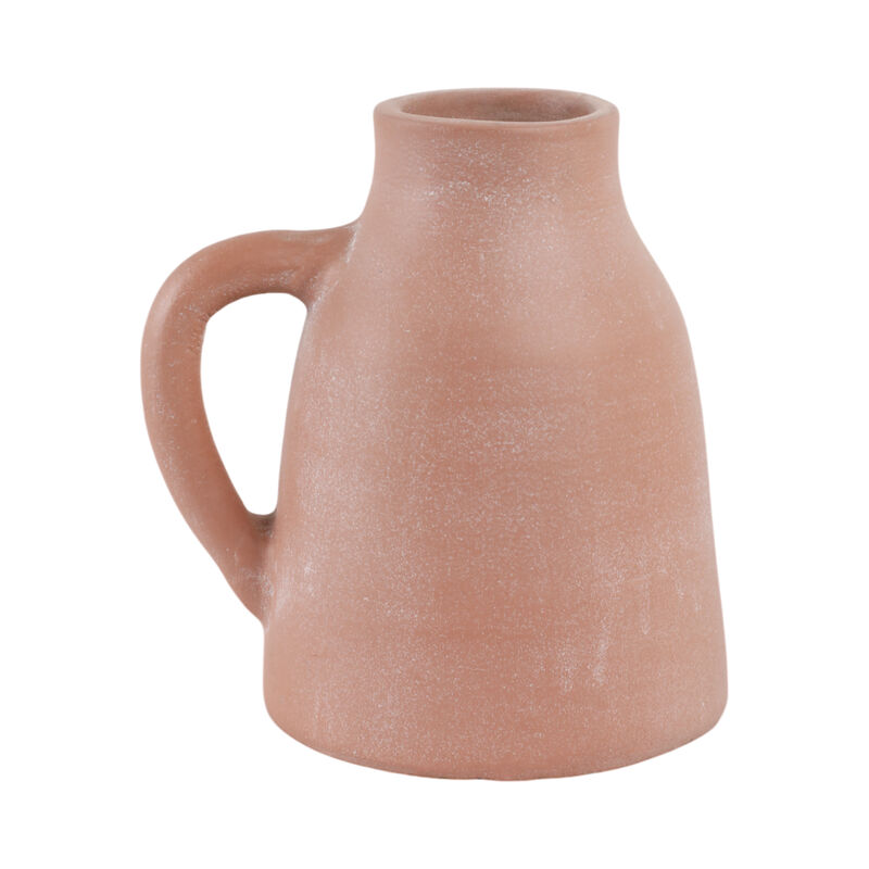 8x8" Terracotta Vase w/ Handle image number 4