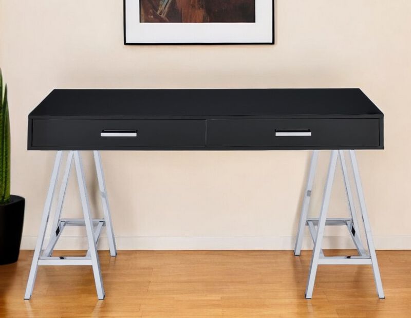 Modern Writing Desk with Two Drawers for Home Office or Study Room