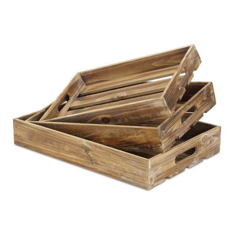 Handmade Wooden Rectangular Serving Tray with Handles &ndash; Durable Tray for Kitchen, Dining, and Entertaining