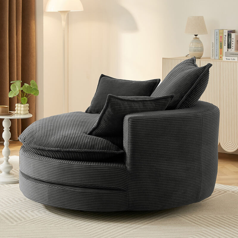 Merax 360&deg; Swivel Sofa Chair Accent Barrel Chair