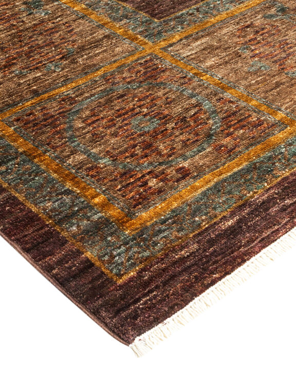 Eclectic, One-of-a-Kind Hand-Knotted Area Rug  - Brown, 9' 0" x 11' 10"