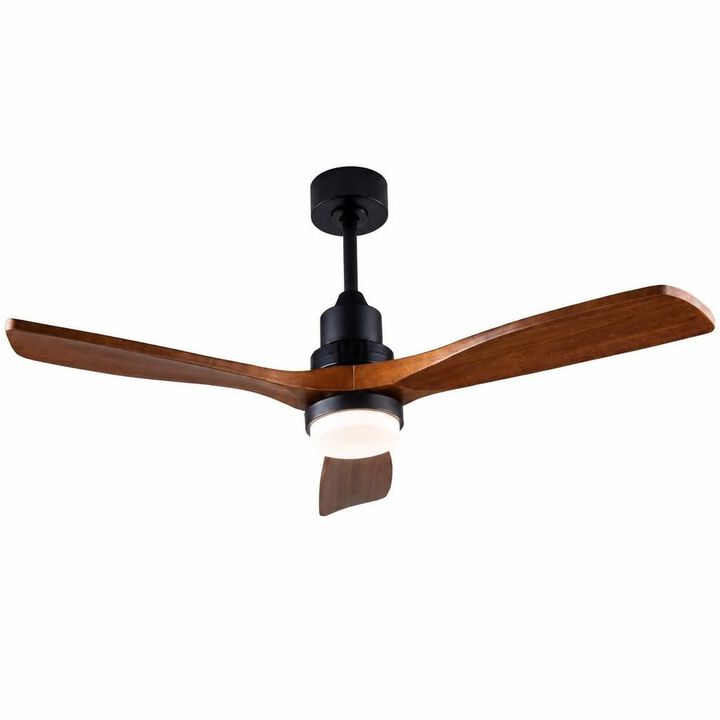 ELEMENT ACE 52 Inch Noiseless Reversible Ceiling Fan With Dimmable LED Lights And Remote Control For Indoor And Outdoor Living Spaces