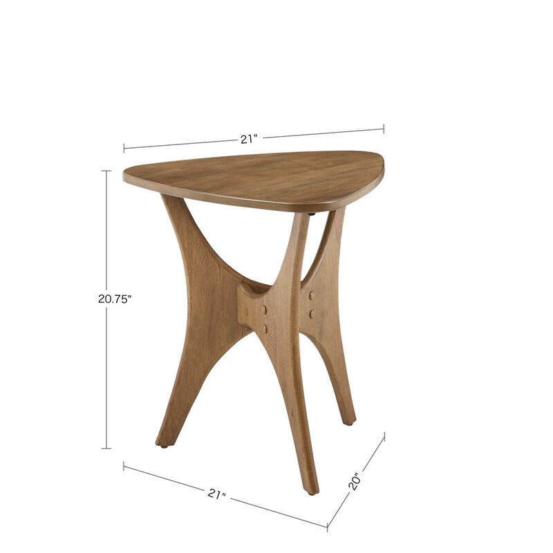 Gracie Mills Ainsley Triangle Wood Side Table