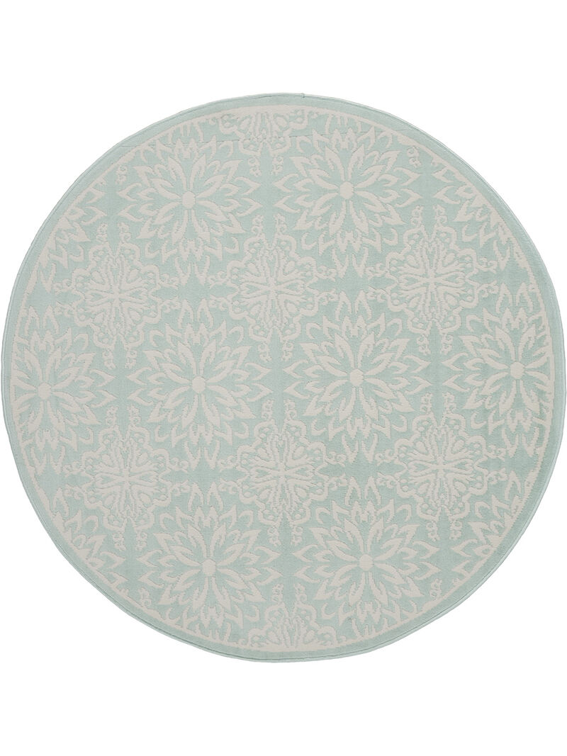 Jubilant JUB06 Ivory/Green 5'3" x Round Rug