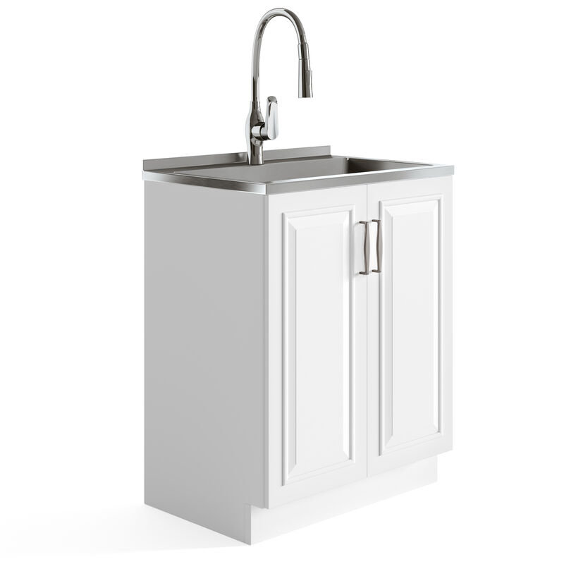 Simpli Home Darwin All-In-One 28 inch Laundry Utility Sink and Cabinet image number 0