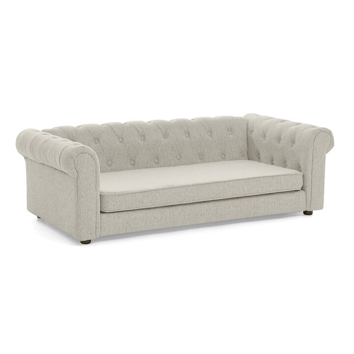 Elevated Dog Sofa Bed, 55 Inch Durable Linen Fabric Pet Couch for Big and Oversized Dogs