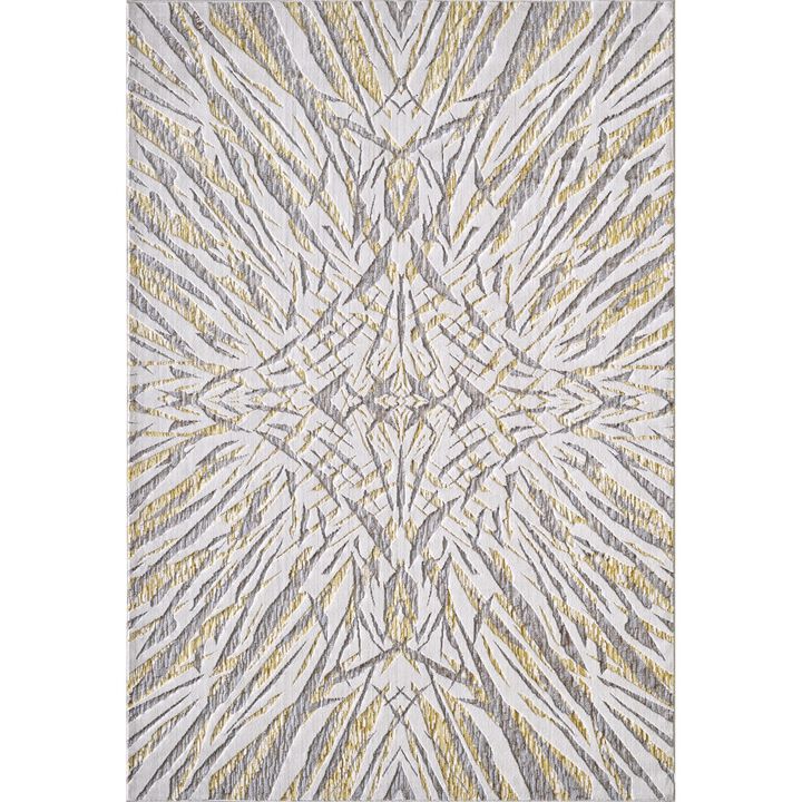 Luna 7146 Ivory/Gold Illusions Area Rug, Size - 3'3 x 4'11
