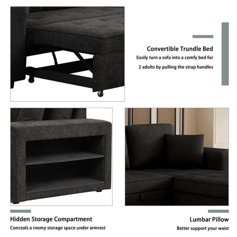 Torwuf Reversible Sleeper Sectional Sofa image number 7