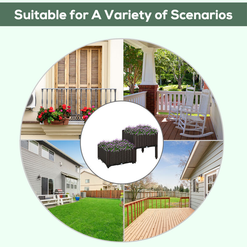 Hivvago Self-Watering Raised Garden Bed 2-Piece Planter Set image number 7