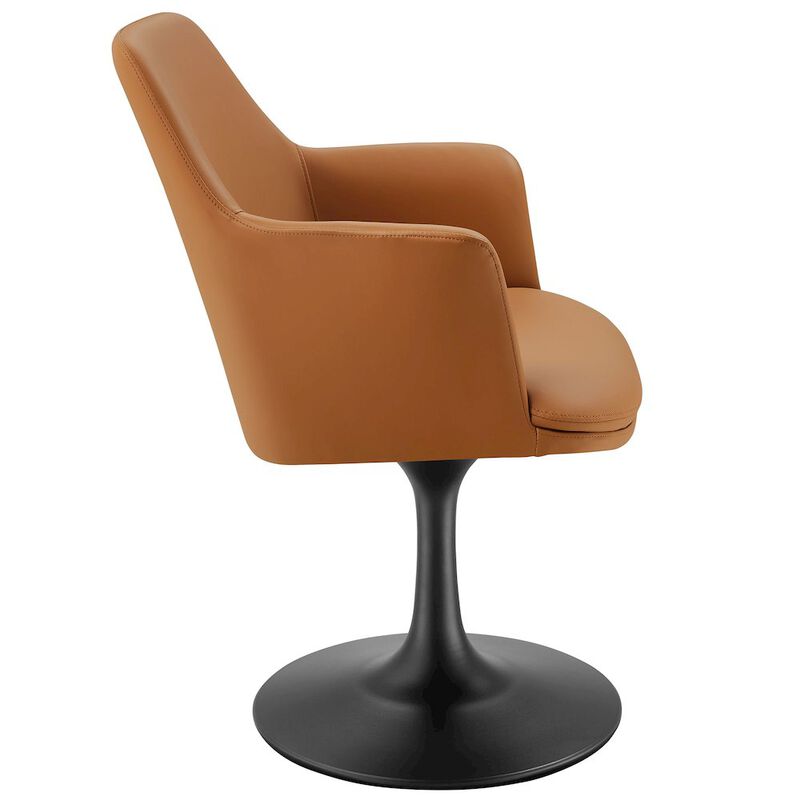 Lippa Swivel Dining Vegan Leather Armchair image number 3