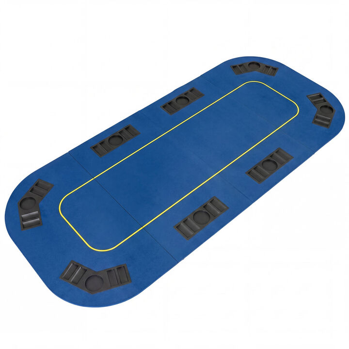 Foldable Poker Table Top for 8 Players with Cup Holders and Carrying Bag