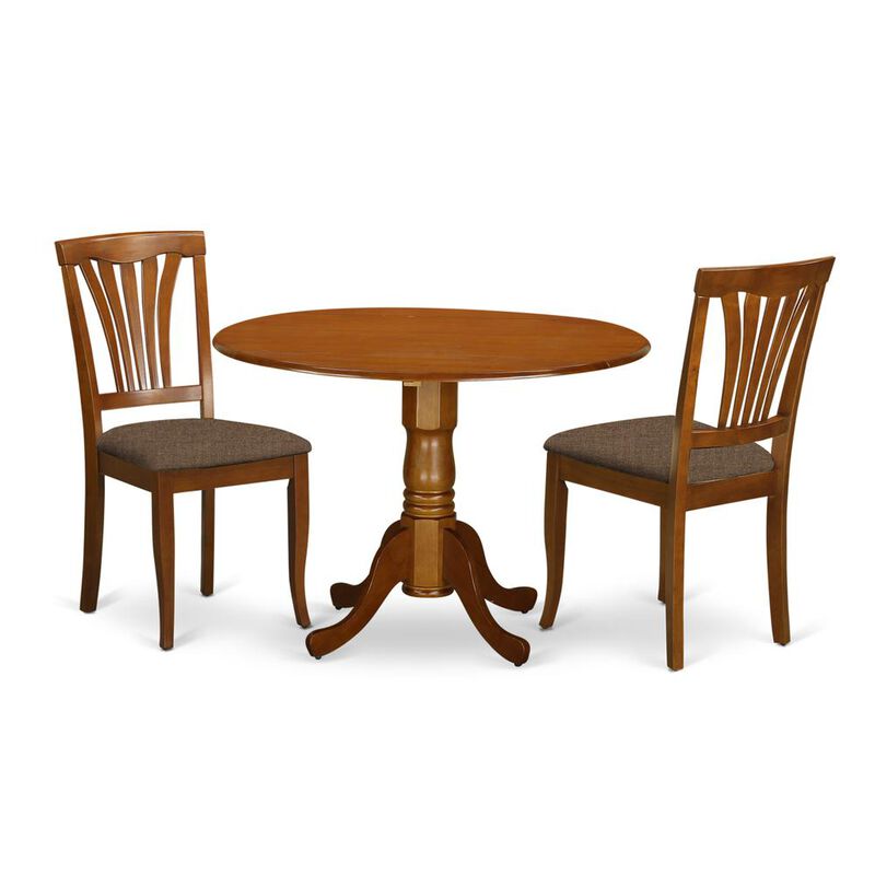 3 PC Kitchen nook Dining set-round Kitchen Table and 2 dinette Chairs