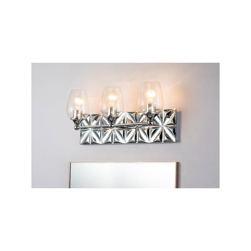 Lucas McKearn Epsilon Modern 3 Light Bath Vanity in Polished Chrome