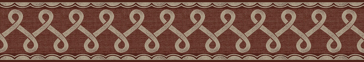 Scalloped Ribbon Red Trim Wall Border