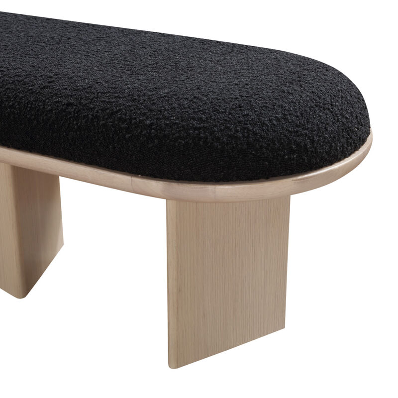 Meridian Furniture Wilshire Black Boucle Fabric Bench