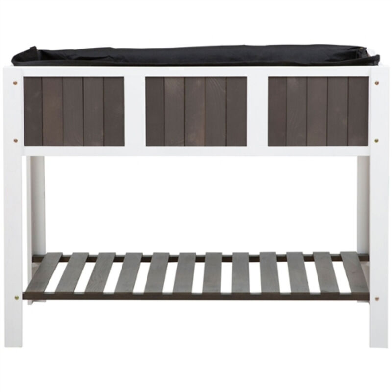 Wooden Raised Garden Planter Bed 2 Level Design for Outdoor Patio or Backyard