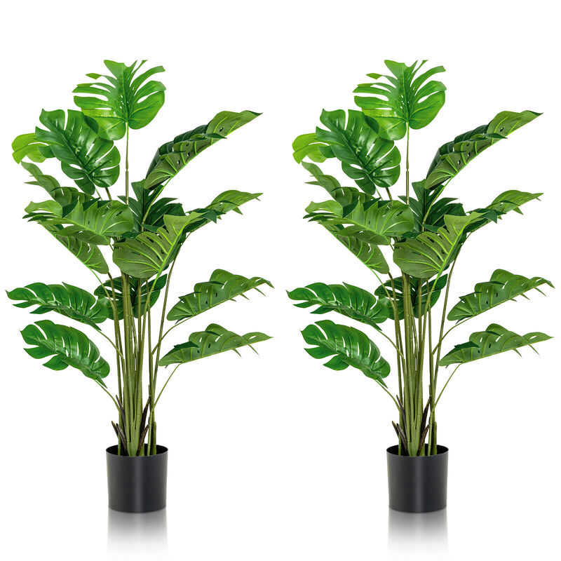 2 Pieces 5 Feet Artificial Monstera Tree Set