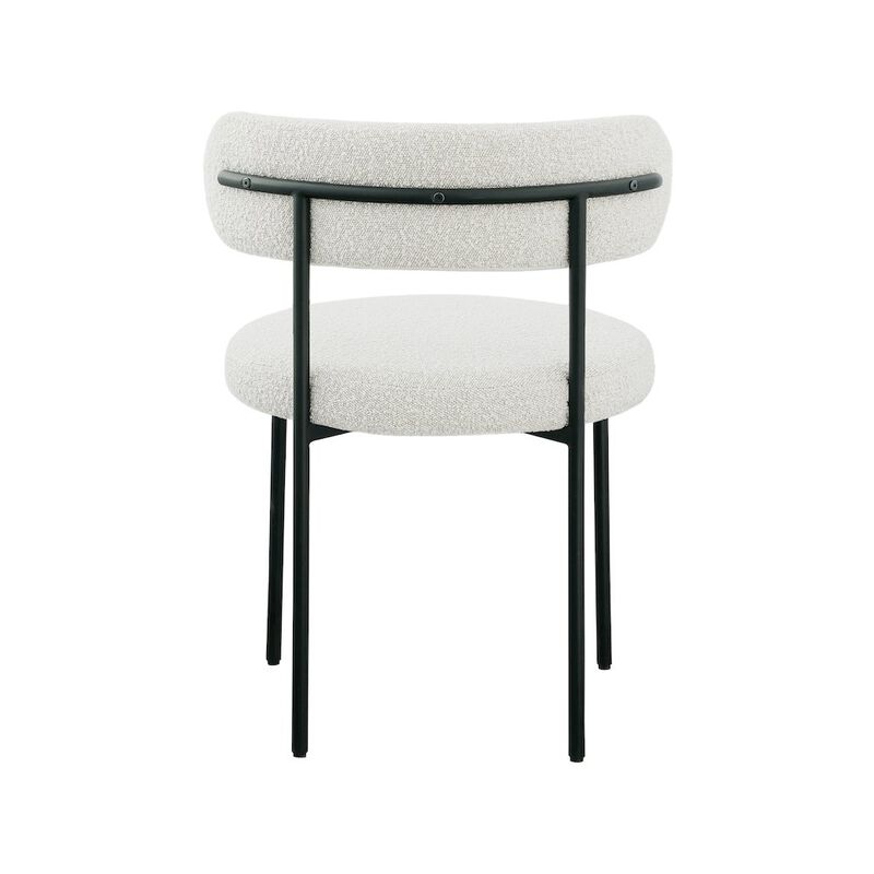 Meridian Furniture Beacon Cream Boucle Fabric Dining Chair, Set of 2