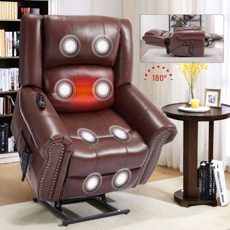 Mondawe Power Lift Recliner Chair Heat Massage, Heavy Duty Motion Mechanism with USB Ports image number 1