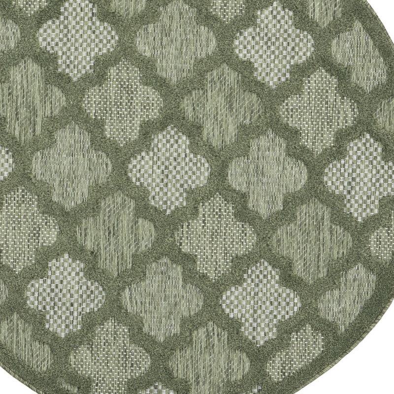 HomeRoots Round Geometric Indoor Outdoor Area Rug image number 2