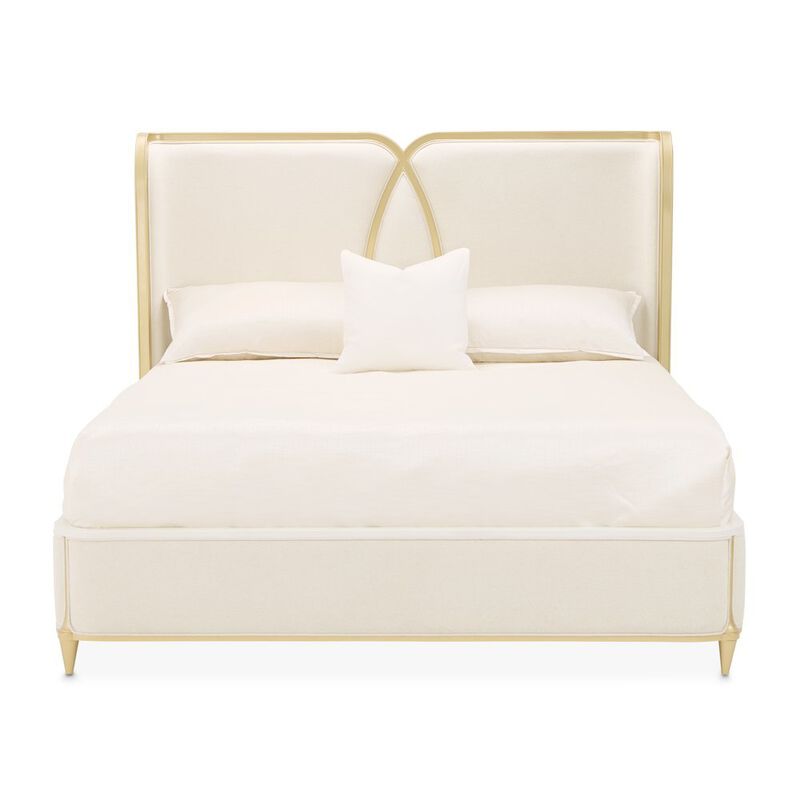 Michael Amini Luxury Upholstered Platform Scotts Square Bed image number 3