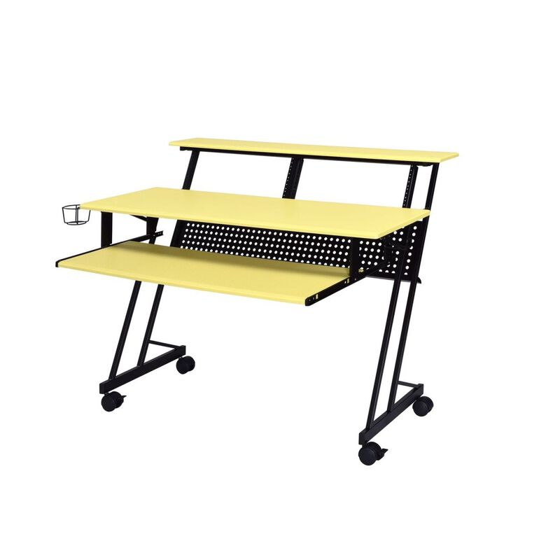 Suitor Computer Desk, Yellow & Black 92904