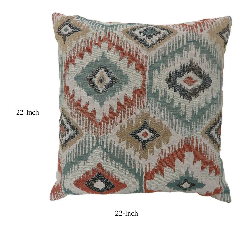 Contemporary Style Diamond Patterned Set of 2 Throw Pillows, Multicolor image number 5