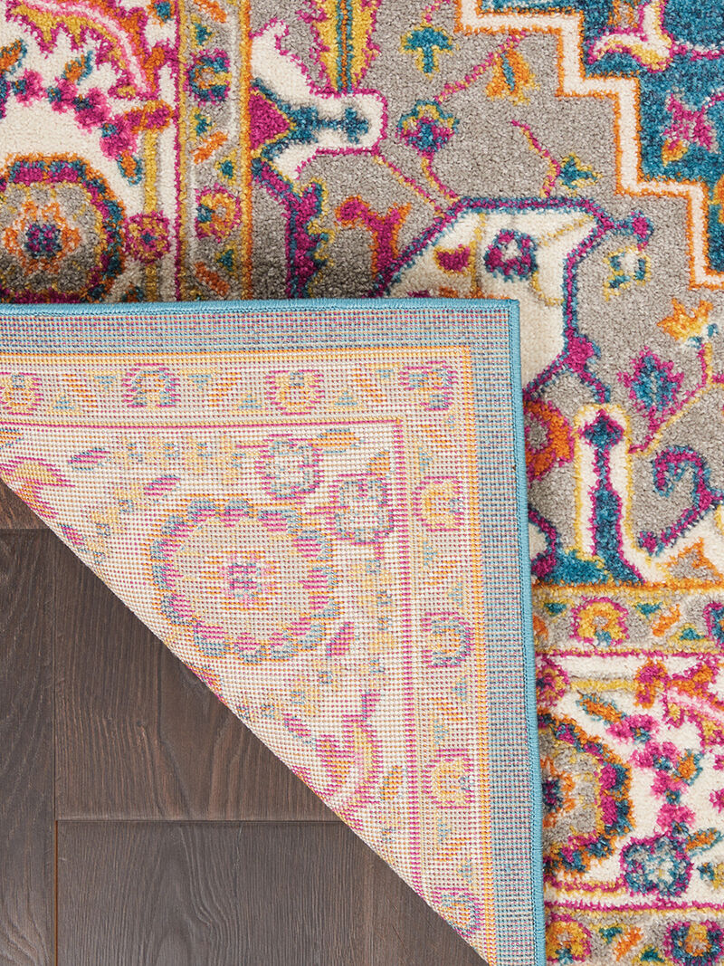 Passion PSN20 Teal/Multicolor 5' x Round Rug image number 3