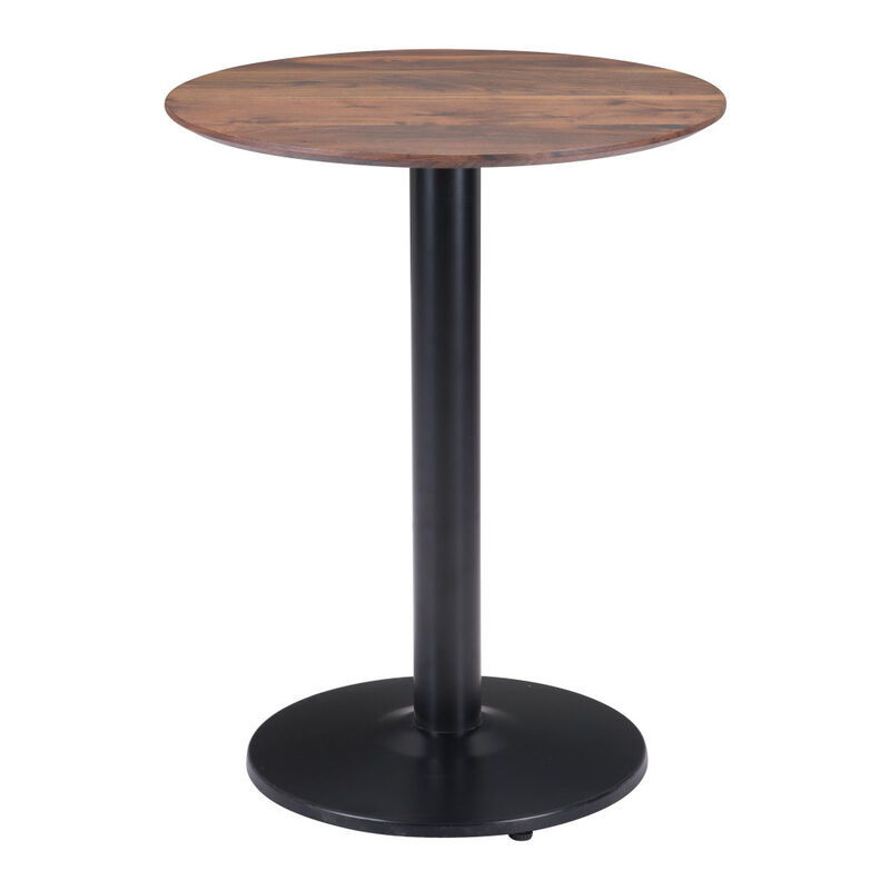 Hivvago 24 Inch  Black And Brown Round End Table