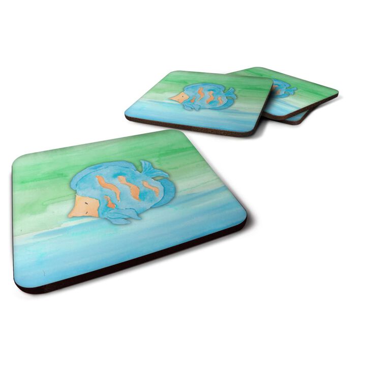 Caroline's Treasures Blue Fish Watercolor Decorative coasters, 3.5, Multicolor