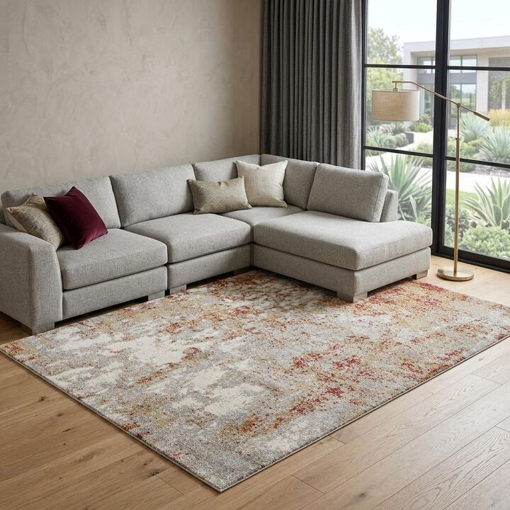 HomeRoots Abstract Area Rug